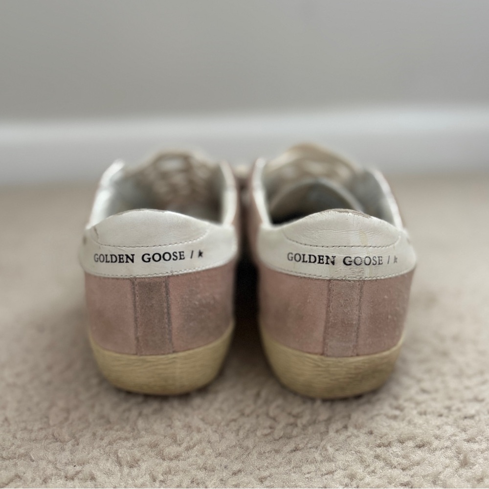 Golden Goose Super Star Pink Suede Sneakers Sz 38 - Picture 3 of 6